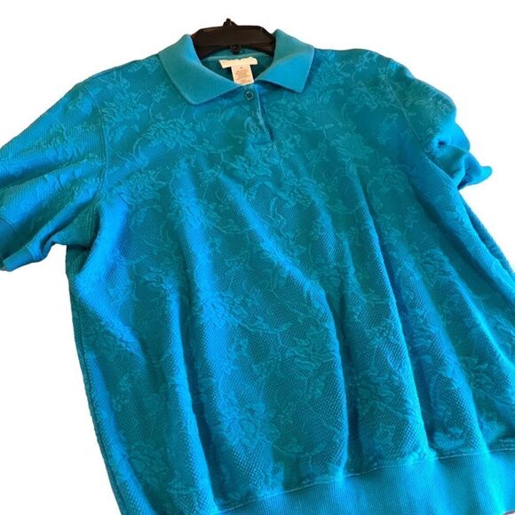 Alfred Dunner heavy cotton short sleeved sweater with collar excellent  cond - Picture 1 of 1